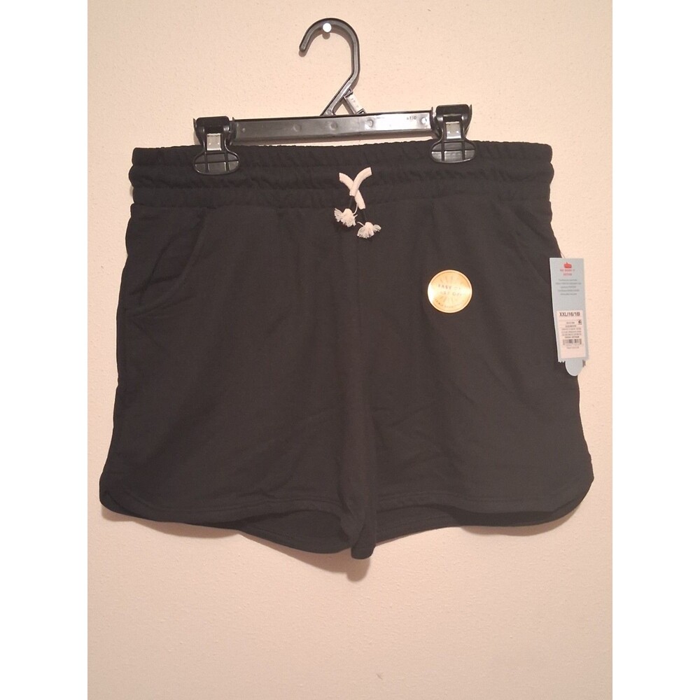 NWT Cat & Jack Girls Knit Pull-On Shorts Black XXL 16/18 Pom Pom Drawstring
